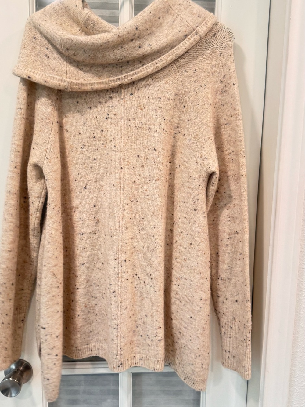 Jessica Simpson Cream Speckled Cowl Neck Sweater